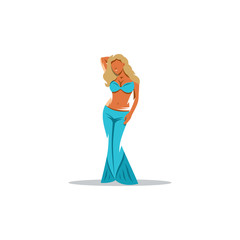 Mermaid girl. Vector Illustration.