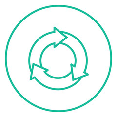 Arrows circle line icon.