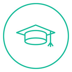 Graduation cap line icon.