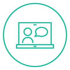 Online education line icon.