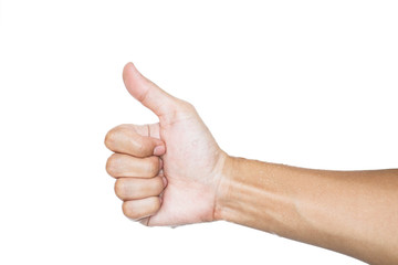 wet hand show thumb up