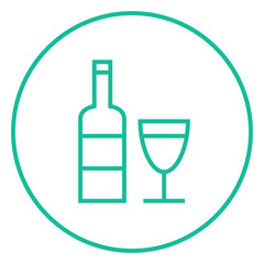 Bottle of wine line icon.