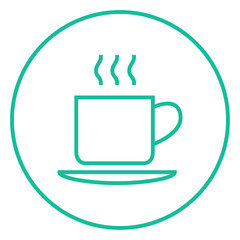 Cup of hot drink line icon.