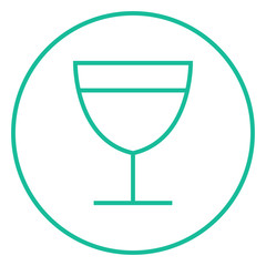 Glass of wine line icon.