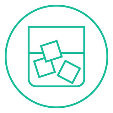 recommend clip art: Glass of water with ice line icon.