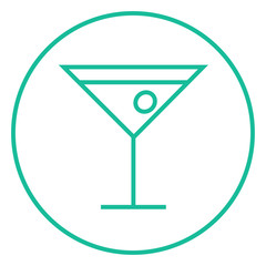 Cocktail glass line icon.