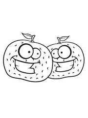 Obraz premium 2 oranges comic cartoon face grin funny team buddies party