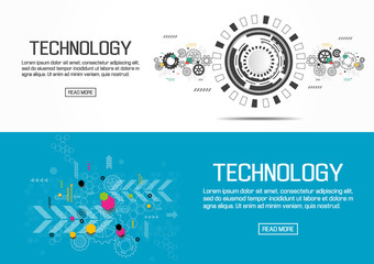 Flat designed banners for technology. vector