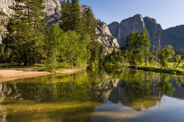 Morning view of Yosemite Falls