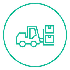 Forklift line icon.