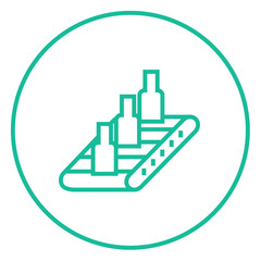 Obraz premium Conveyor belt system line icon.
