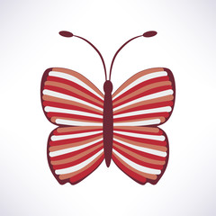 retro butterfly isolated on white. Vector
