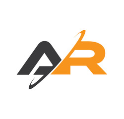 AR initial logo with double swoosh