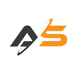 AS initial logo with double swoosh