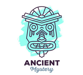 Vector illustration of ethnic tribal blue color mask with text o