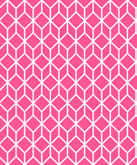 Naklejka premium geometric pink cube wallpaper white background. Vector.