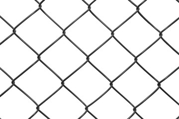 Fototapeta premium Metal black netting on white background