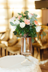 table set for wedding or another catered event