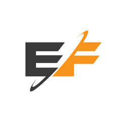 EF initial logo with double swoosh