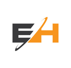 EH initial logo with double swoosh