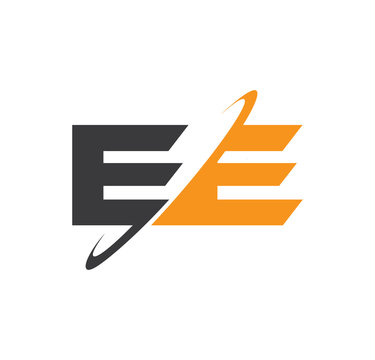 EE initial logo with double swoosh