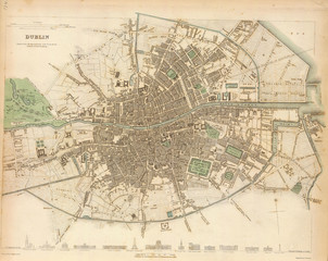 Obraz premium Vintage map of Dublin 