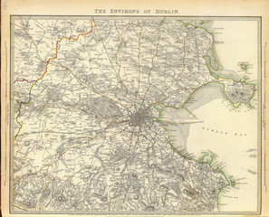 Vintage map of Dublin
