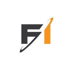 FI initial logo with double swoosh