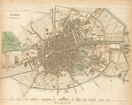 Vintage map of Dublin
