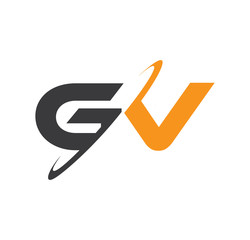 GV initial logo with double swoosh