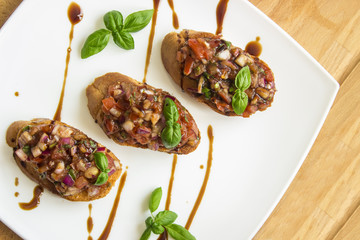 bruschetta with tomato and basil