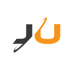 JU initial logo with double swoosh