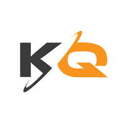 KQ initial logo with double swoosh