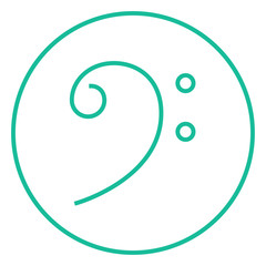 Bass clef line icon.