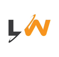 LW initial logo with double swoosh