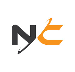 NC initial logo with double swoosh