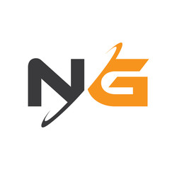 NG initial logo with double swoosh