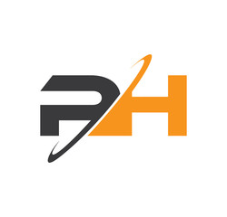 PH initial logo with double swoosh