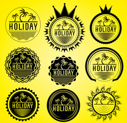 holiday design sun beach palms vector illustration