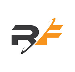 RF initial logo with double swoosh
