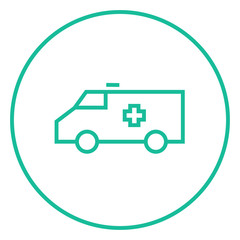 Ambulance car line icon.