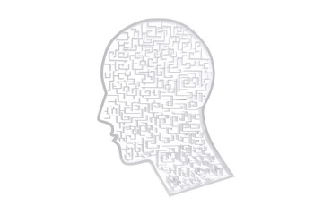 Composite image of maze brain in head