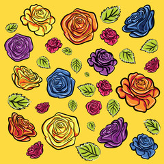 Fototapeta na wymiar isolated roses flowers vector illustration