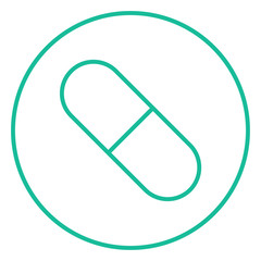 Capsule pill line icon.