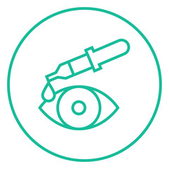 Pipette and eye line icon.