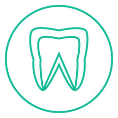 Molar tooth line icon.