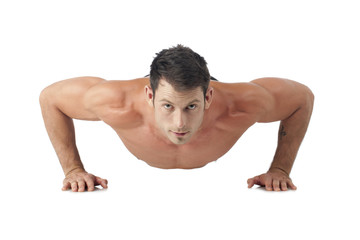 Obraz premium muscular man doing push up