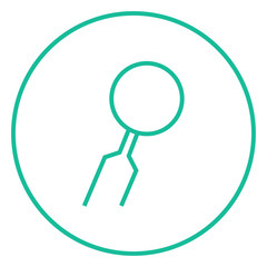 Dental mirror line icon.