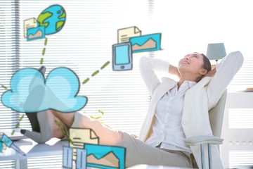 Composite image of cloud computing doodle