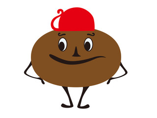 Vector illustration of coffee bean character